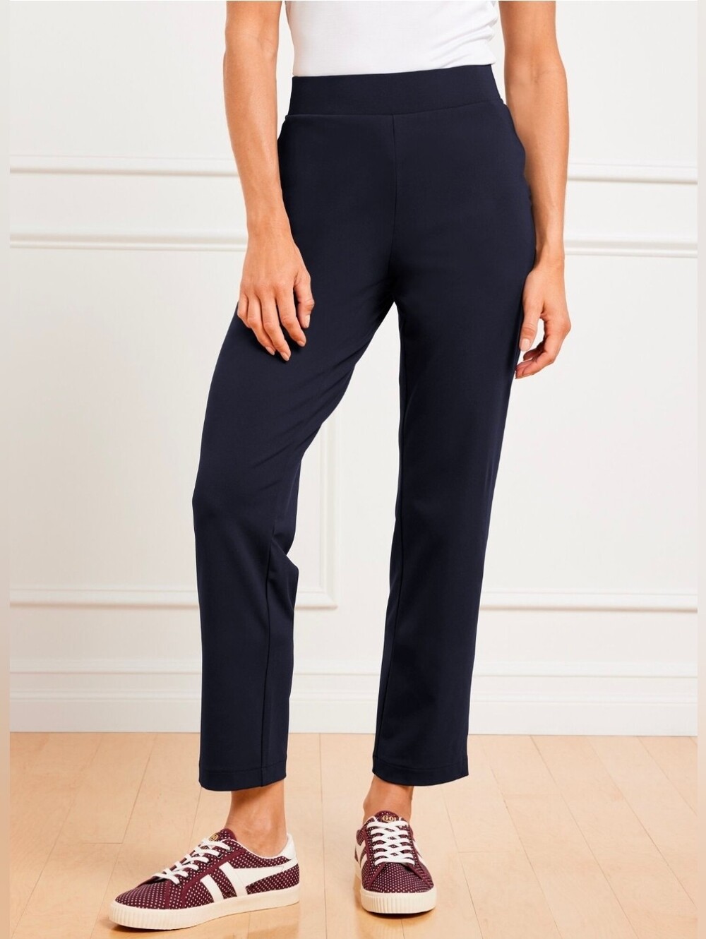 T BY TALBOTS Out & About Stretch Pants Black Pockets Ankle Length Large Petite